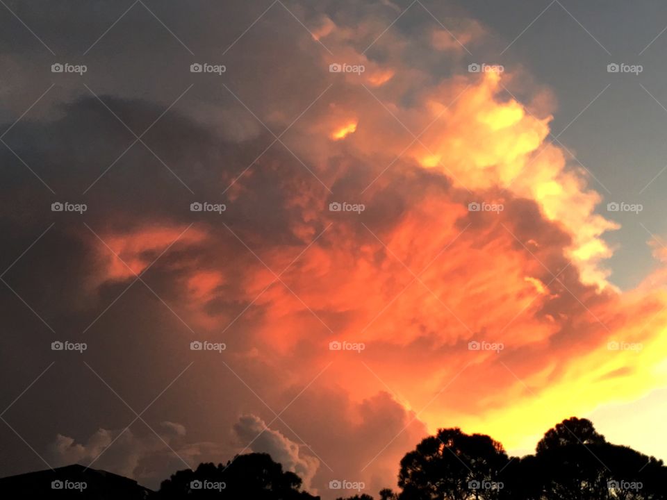 Giant sunset cloud