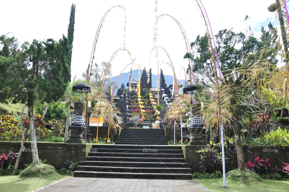 Pura Besakih - a temple complex in the village of Besakih on the slopes of Mount Agung in eastern Bali, Indonesia
