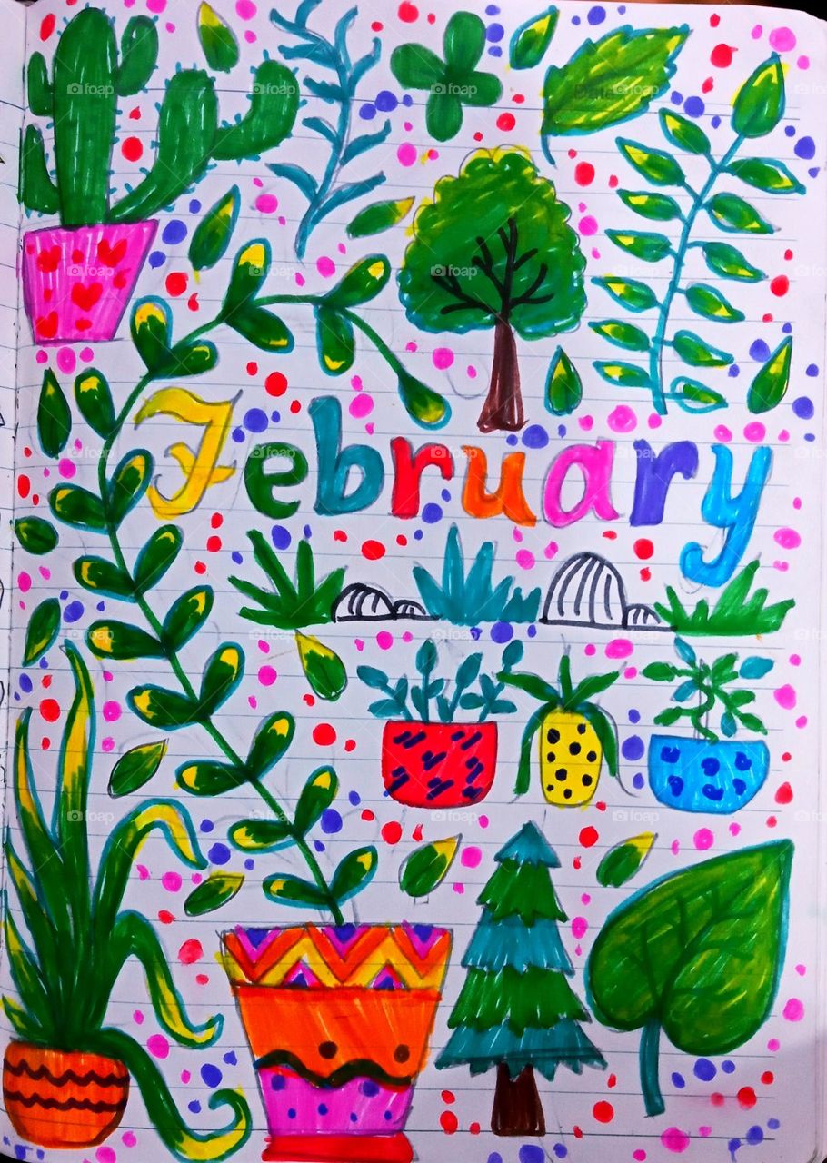 beautiful and pretty plant based poster for the month of February