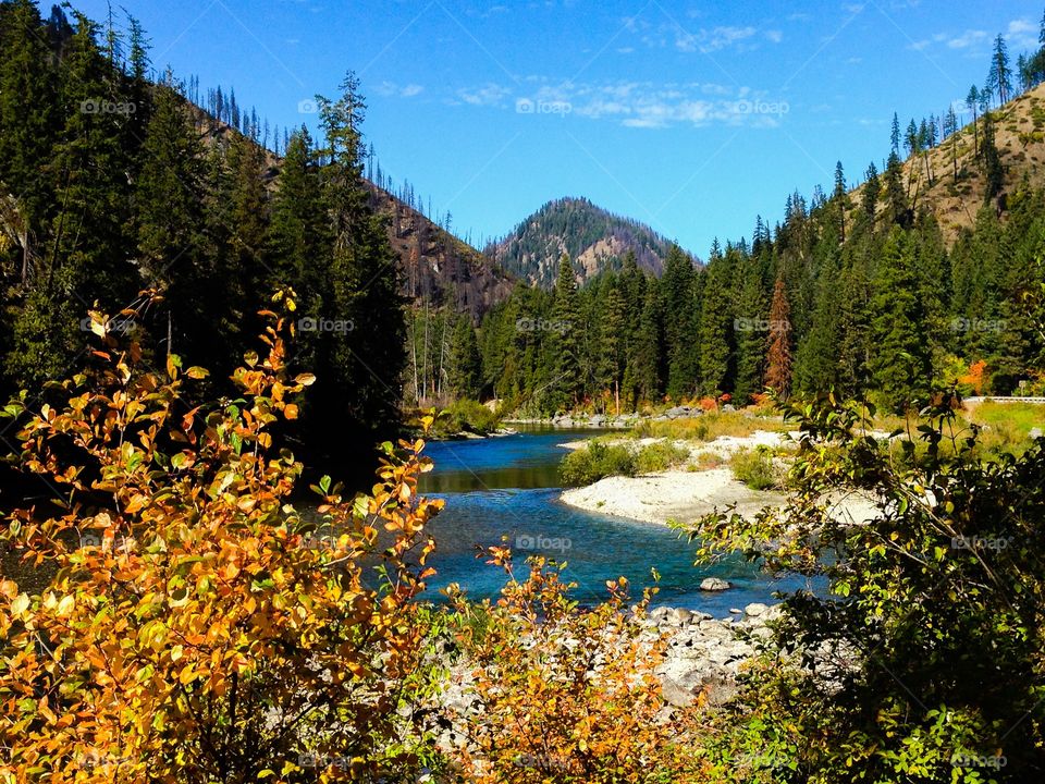 Idyllic lake in autumn