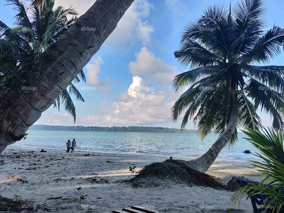 Beautiful view of Havelock Island with beach resort..