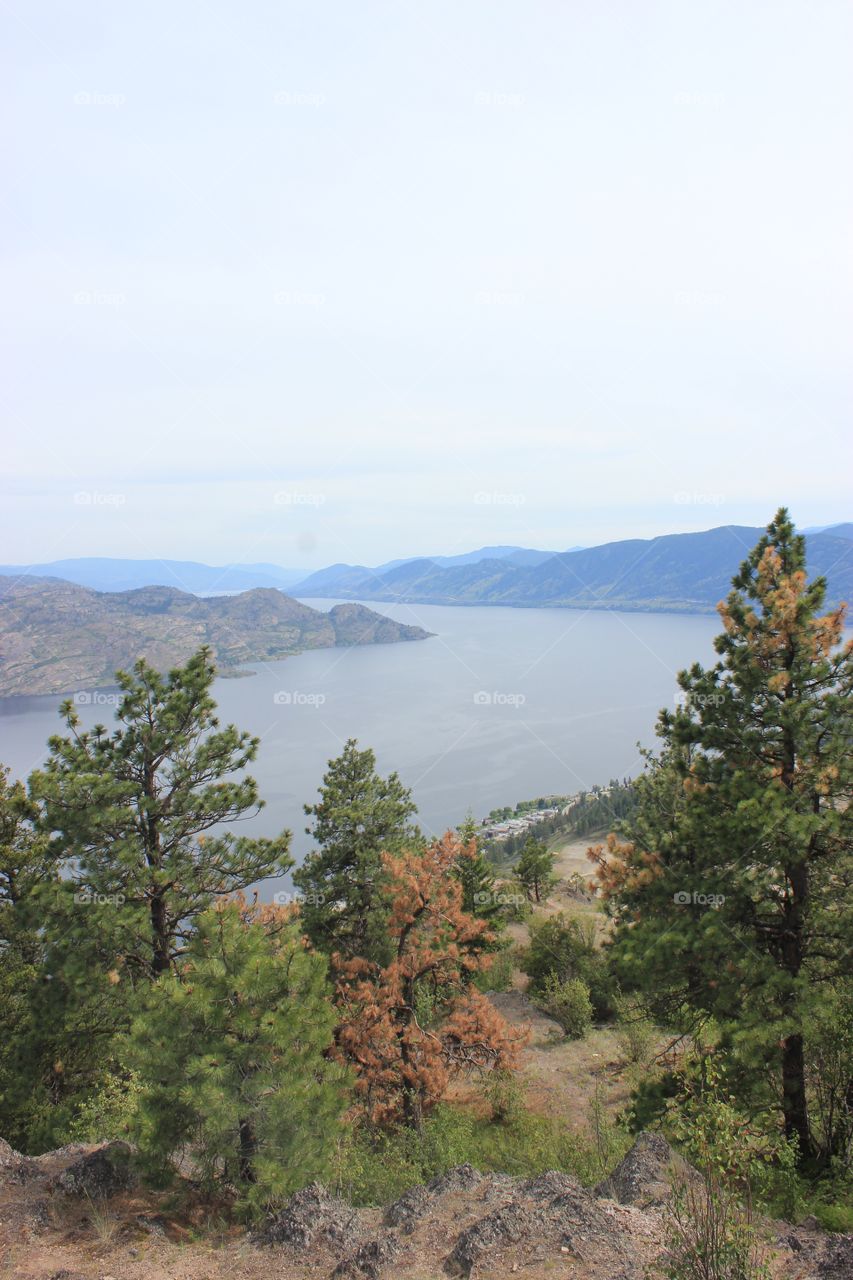 View down Okanagan Lake from Pincushion Mountain 