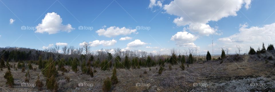 At the top of a rock quarry