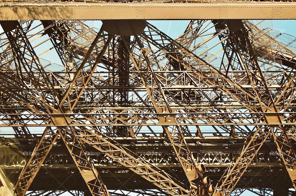 Metal work Eiffel Tower, Paris, France