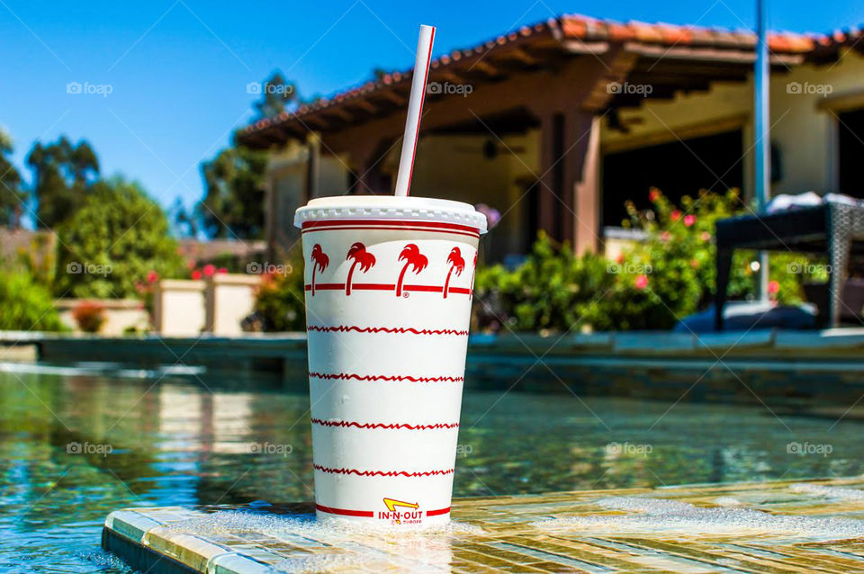In-N-Out shake by the pool