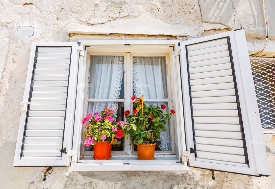 Window, House, Shutter, Family, Door