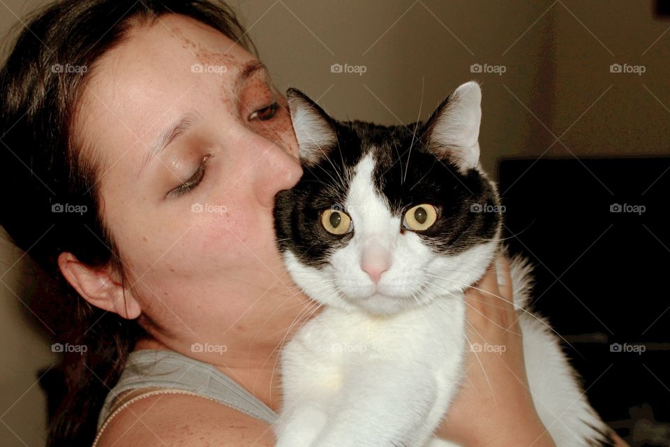 Kissing the cat