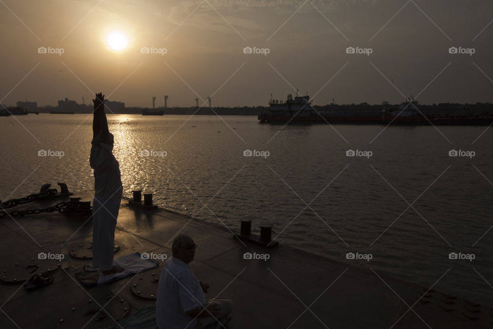 sunset river yoga spiritual by hiplulu