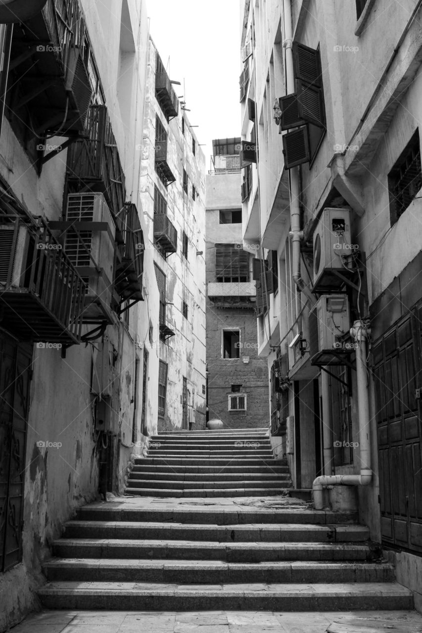 Street, Architecture, Alley, City, Monochrome