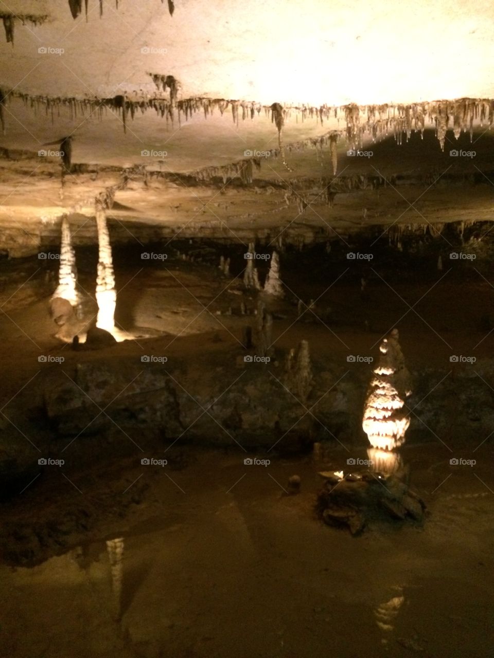 Inside a cave in Indiana