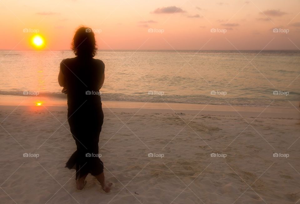 Woman enjoying sunset