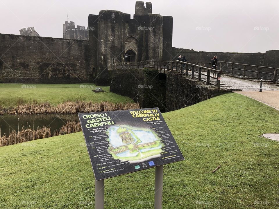 This photo of Caerphilly Castle gives us a closer look at the draw bridge and the lead to the entrance.