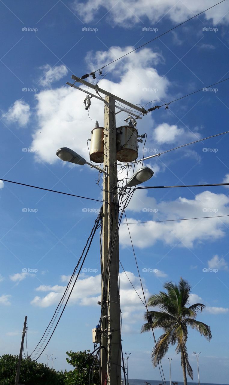 Sky, Wire, Power, Electricity, No Person