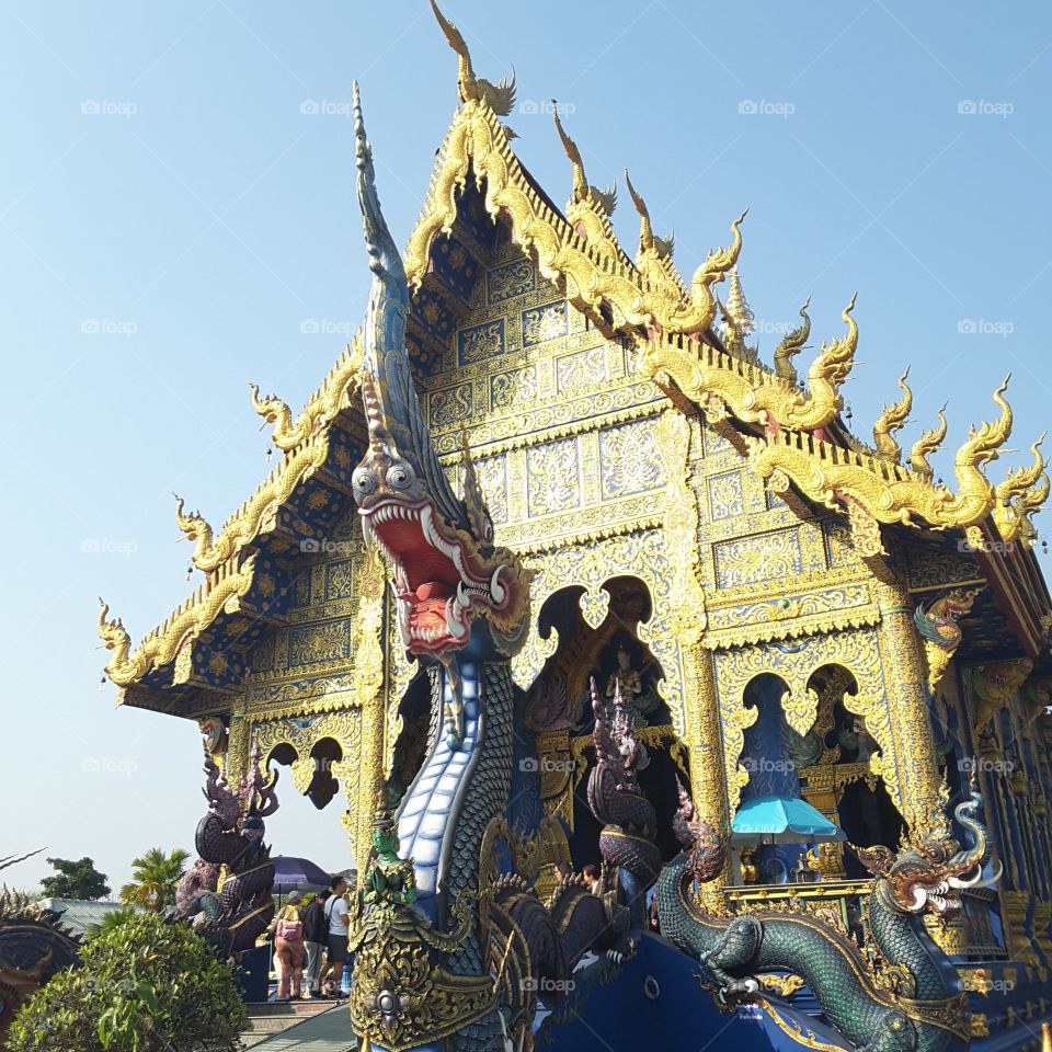 Blue Temple, Wat Rong Suea Ten, Chiangrai, Thailand