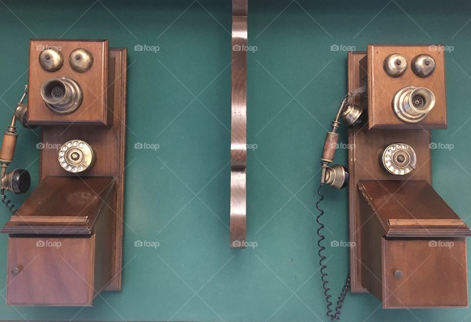 Old brown phones