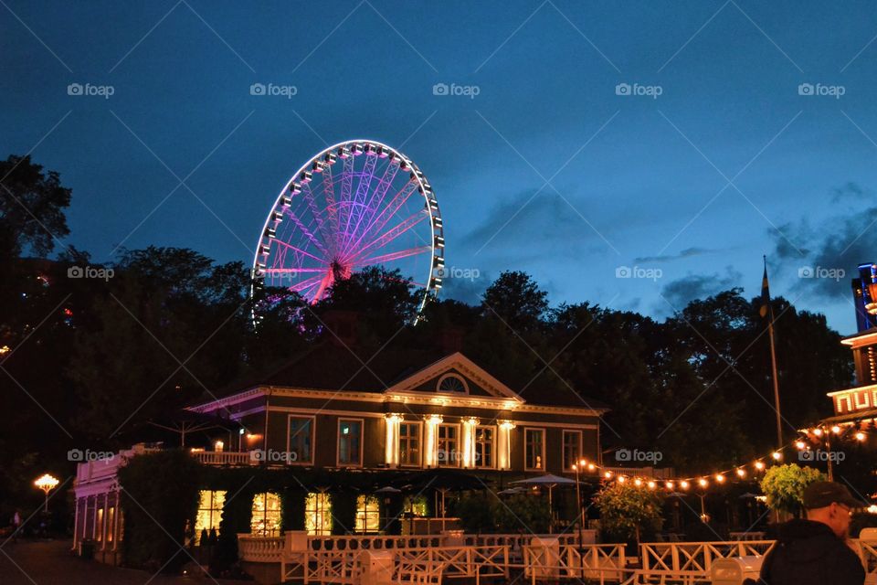 Ferris wheel and amusement park