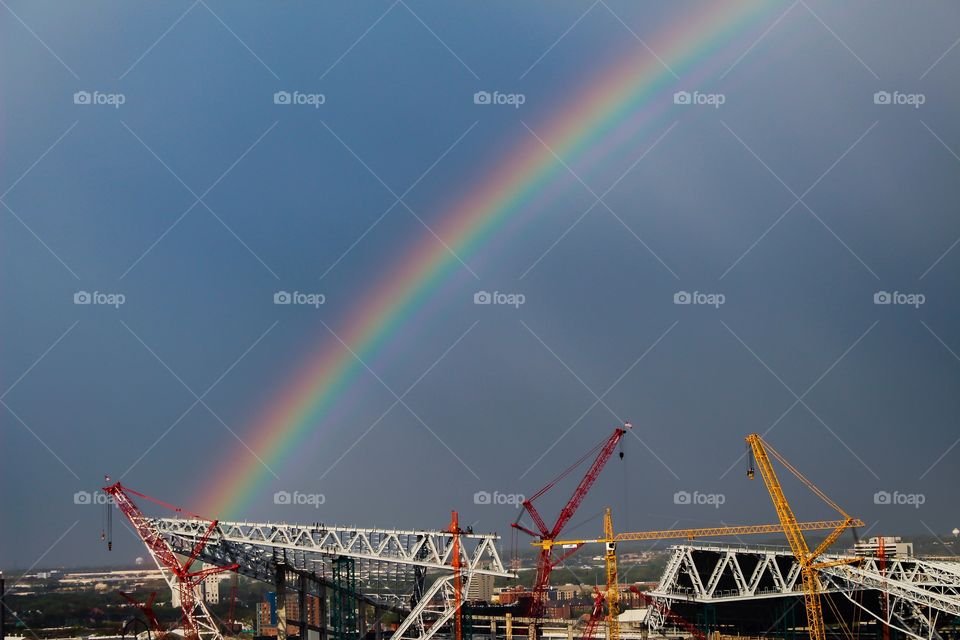 Rainbow. Rainbow over the Viking's Stadium