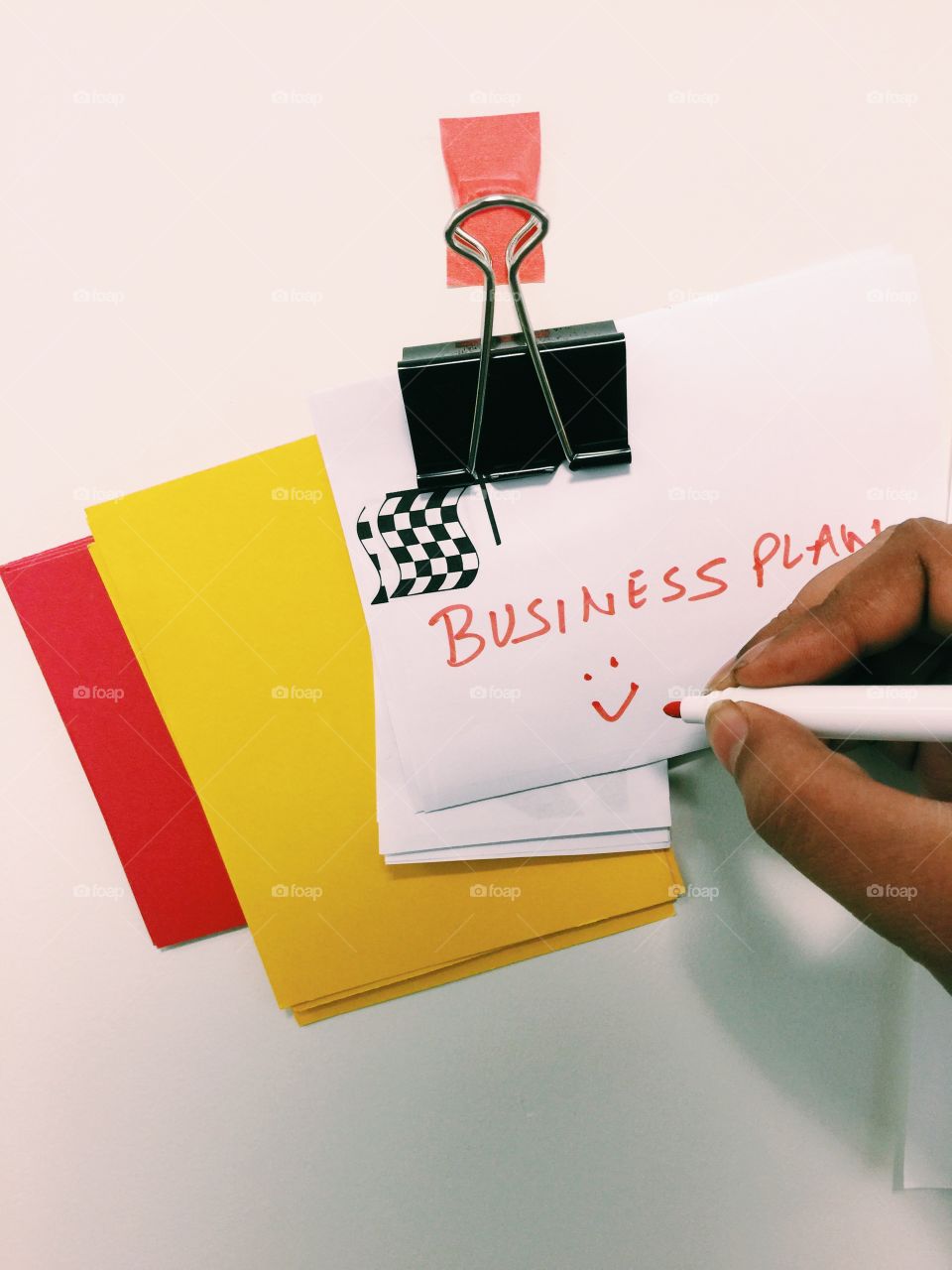 using sticky cards to make business plan 
