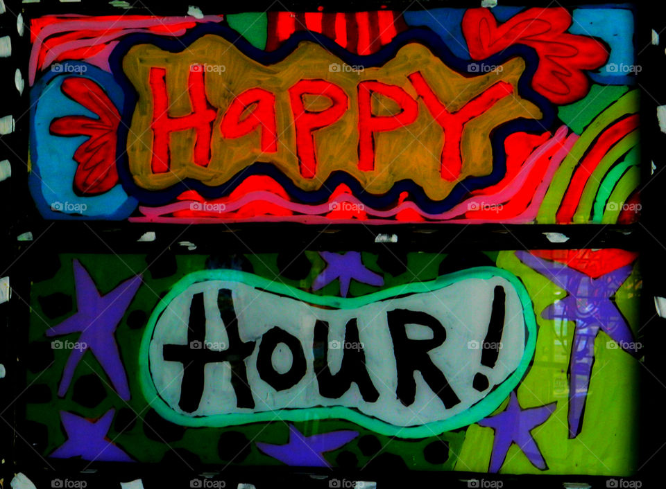 Colorful Happy Hour Sign!