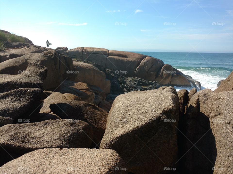 Big rocks in the Florianópolis' Beach (Brazil)