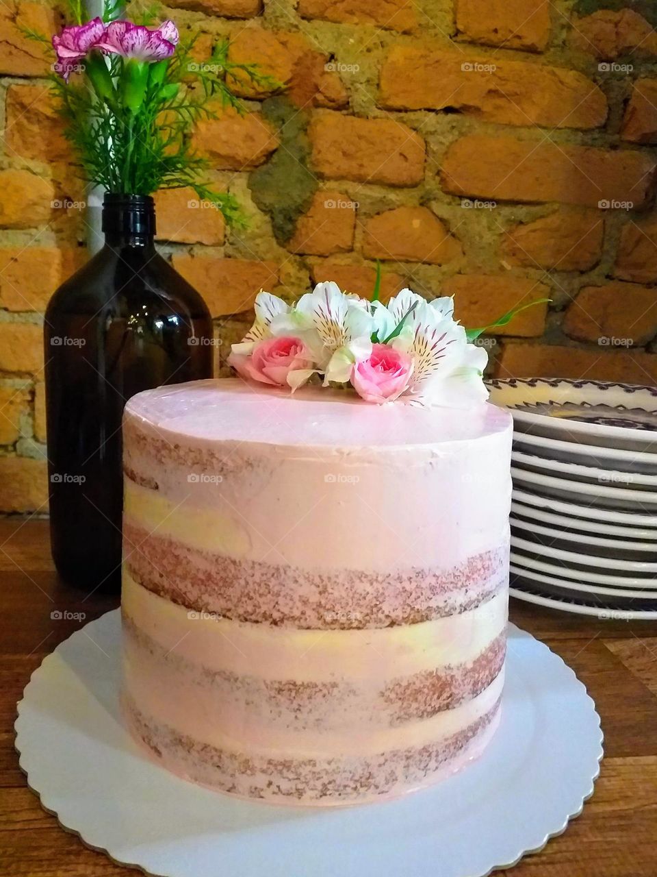 baby pink birthday cake