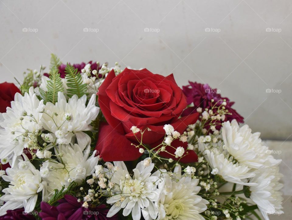 03. bouquet of red and white flowers beautiful gift