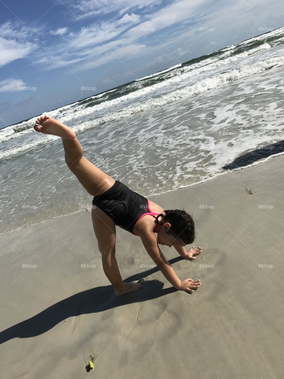 Beach gymnast