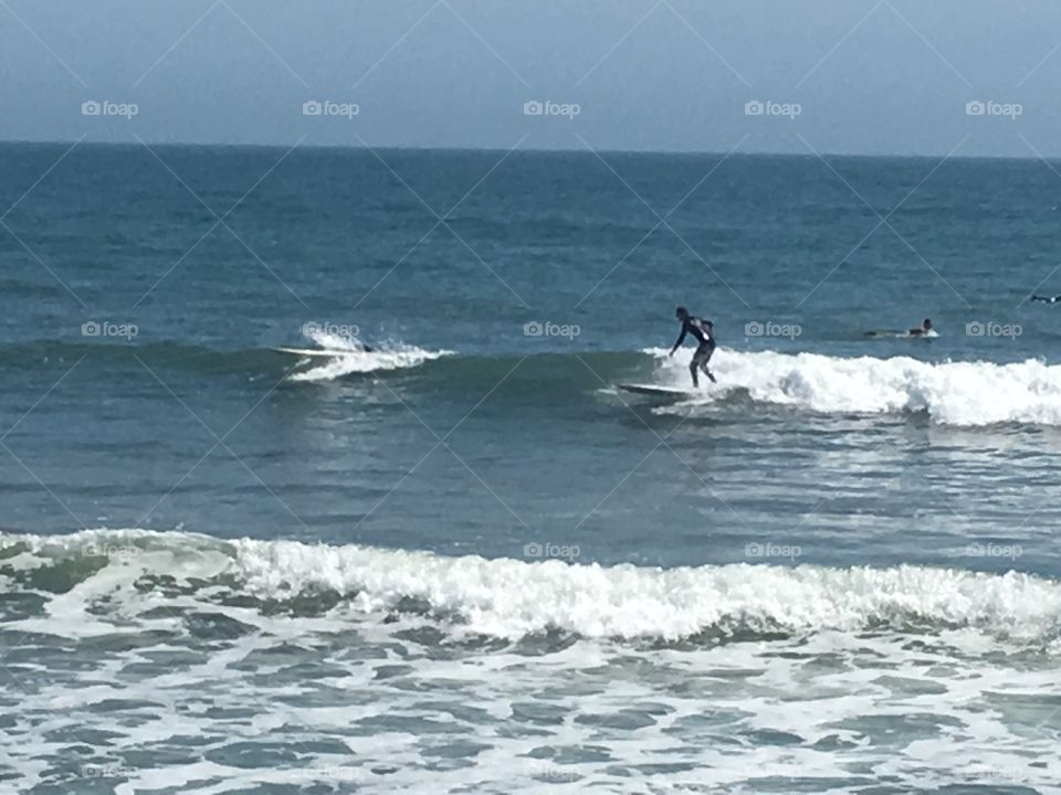 Surfing California waves 