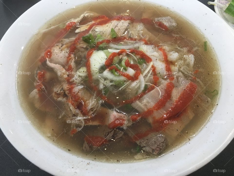 A bowl of pho