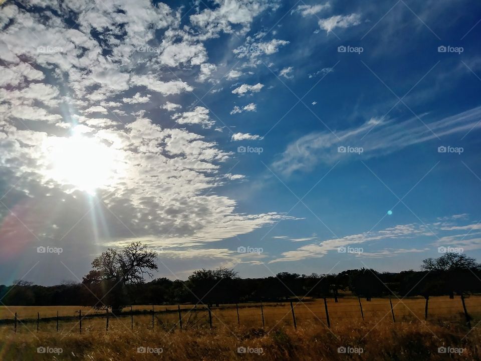 Rural view of a sunset