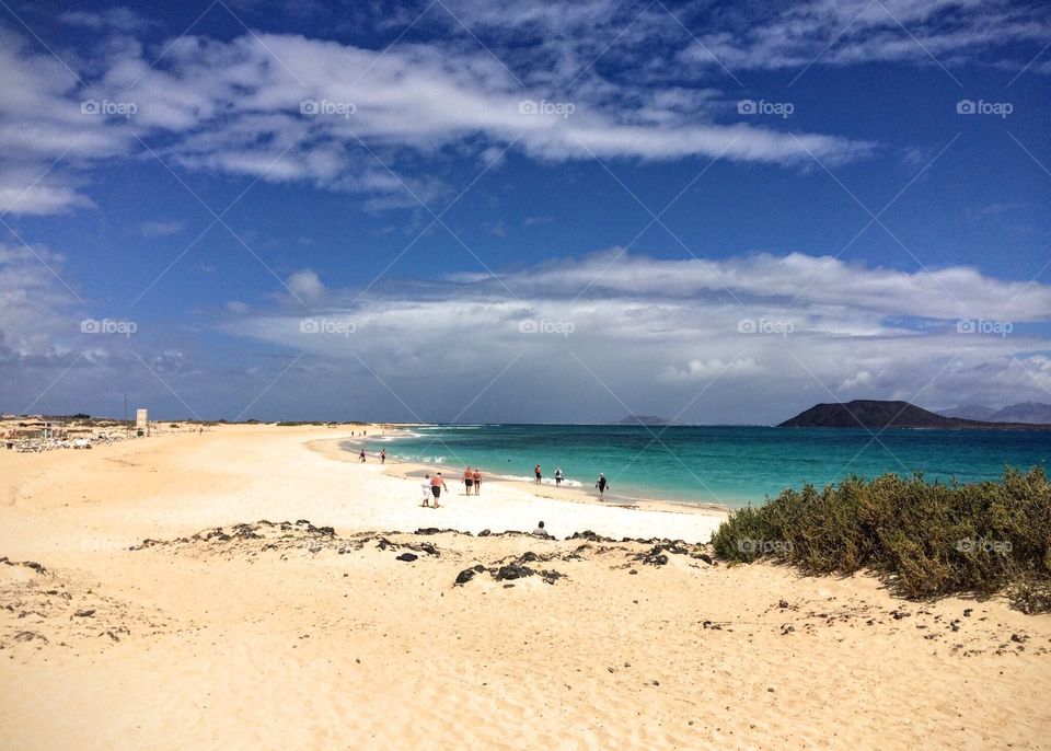 Corralego on Fuerteventura's northern coast in the corner of the island which is renowned for its dazzling natural beauty flanked by sand dunes and mountains. 