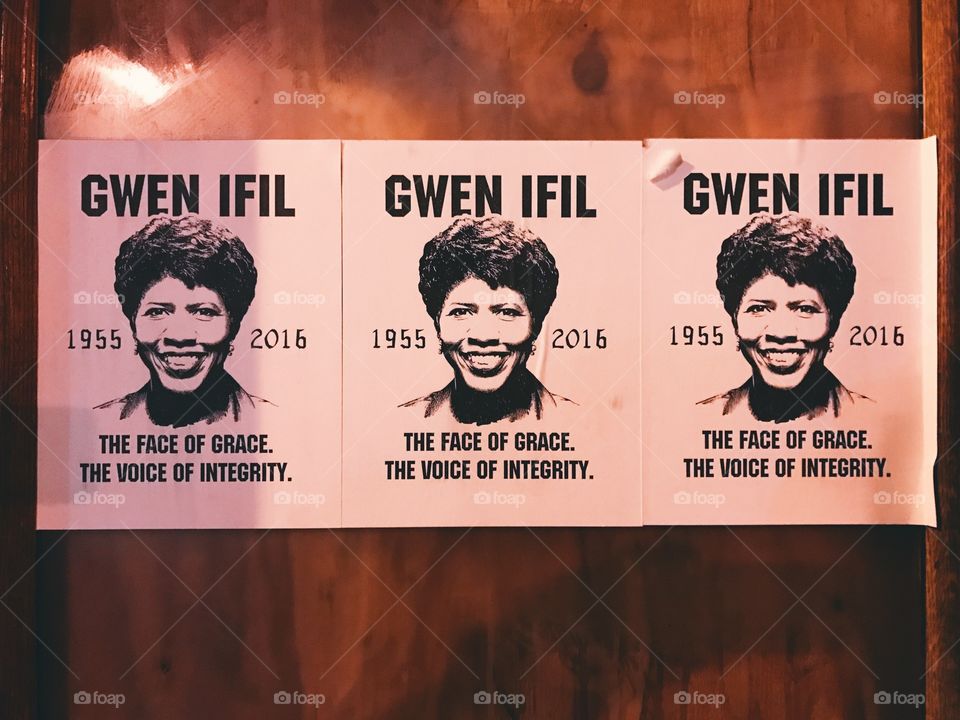 A street art tribute in San Francisco for the journalist Gwen Ifill.