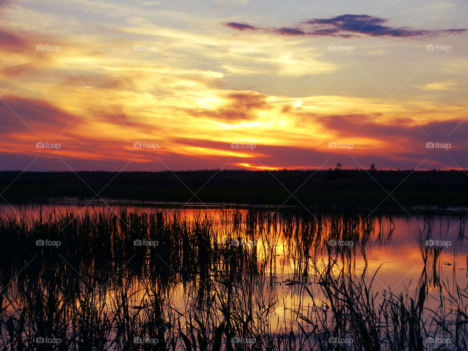 Sky sunset & water