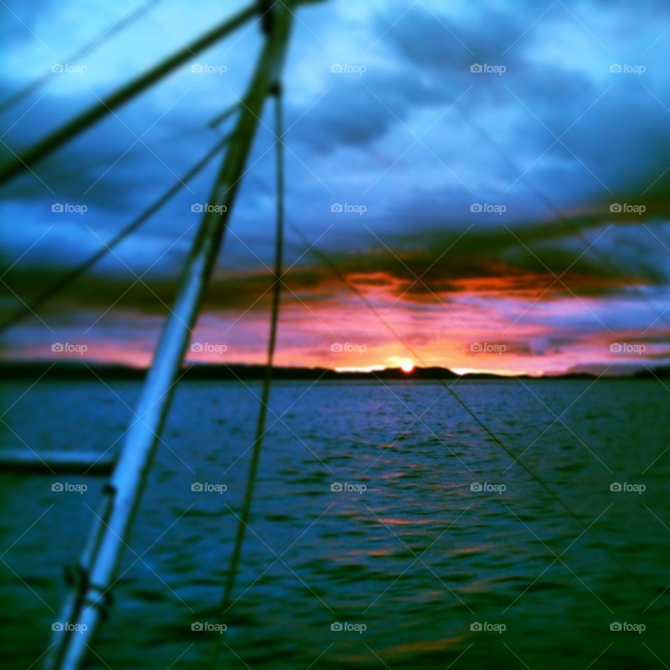Comercial fishing sunset
