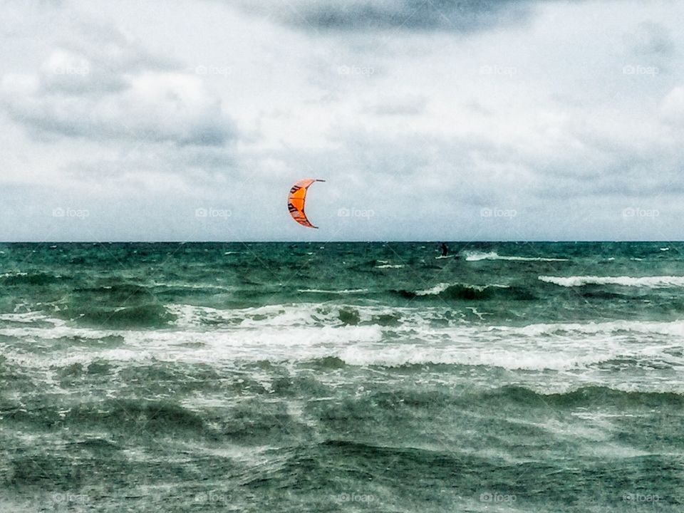 Kite - surfing at sejerøbugten in Denmark 
