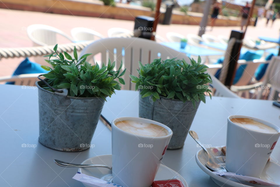 Coffee on the tabletop 