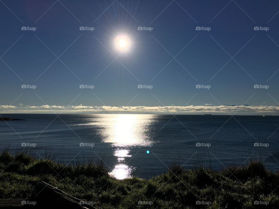 Sun reflecting on sea