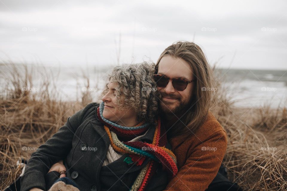 Couple close to sea