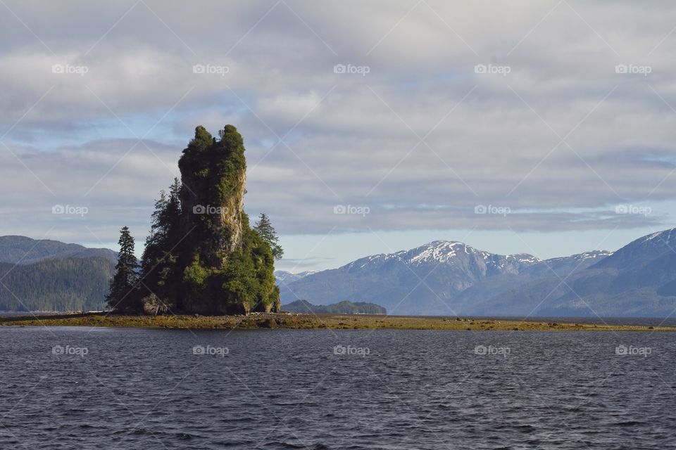 Rock in the Alaskan bay 