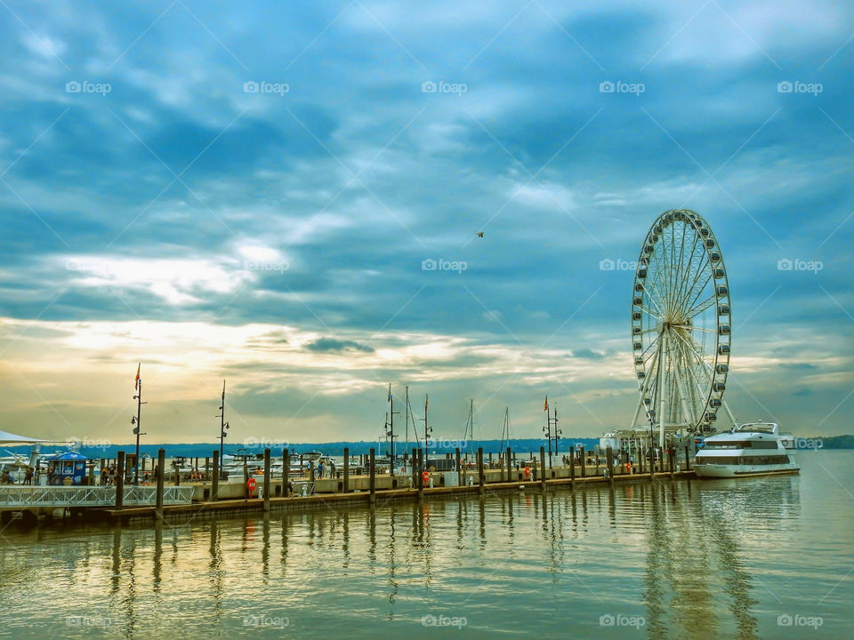 Ferris Wheel On The Harbor