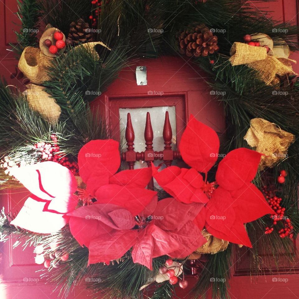 Red Door Wreath