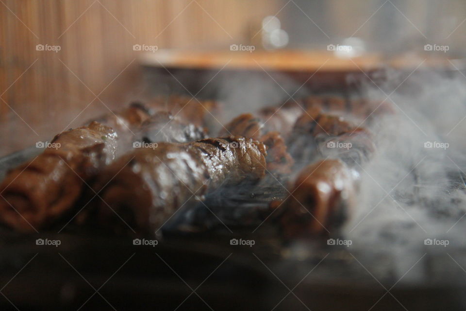 Steaks filled with mushrooms