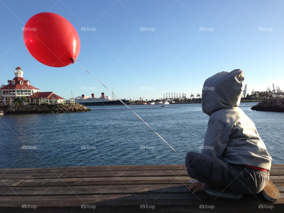 long beach ocean sky red by patrickshen