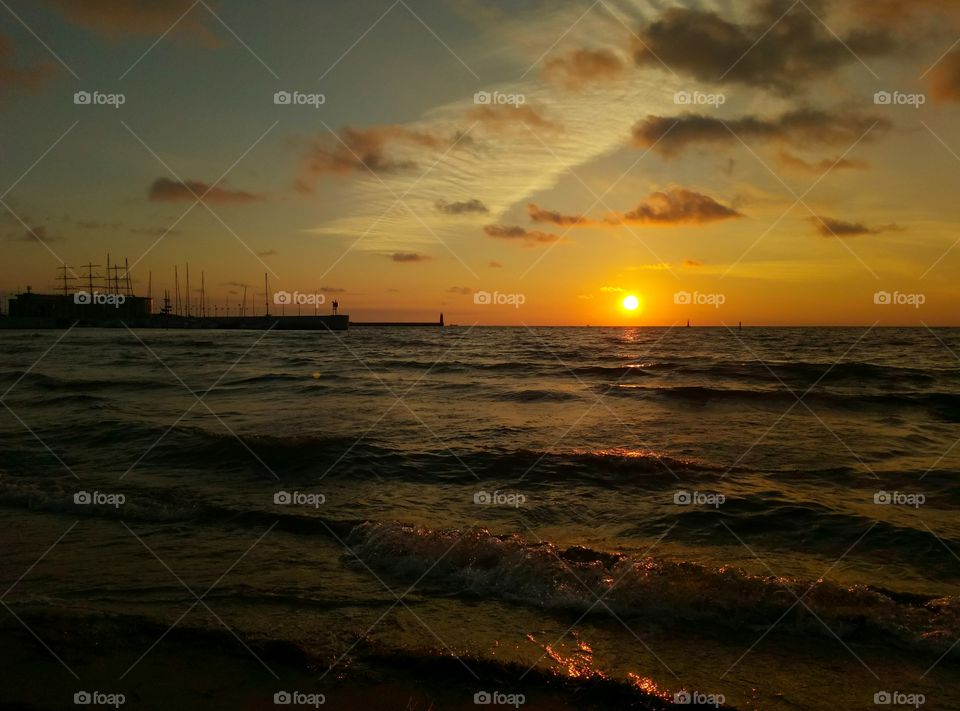 Sunset, Beach, Dawn, Water, Sea