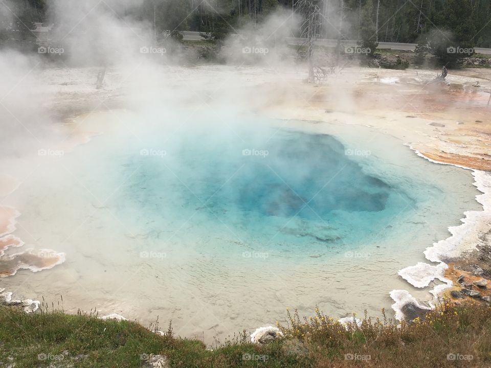 Yellowstone Clear Blue Hot Spring