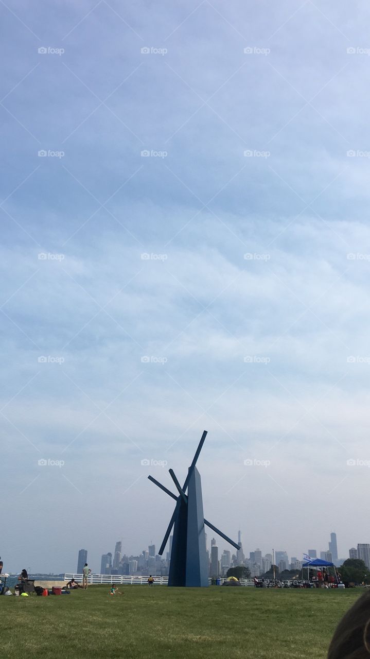 Chicago waterfront in Summer