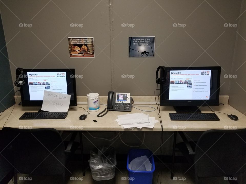 Indoors, Desk, Technology, Computer, Office
