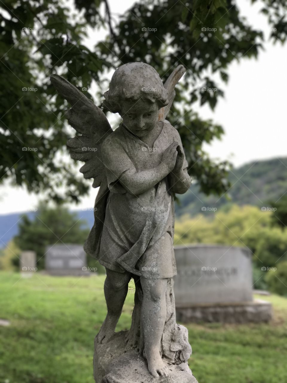 Harpers Ferry, WV civil war cemetery.  A headstone of a 10 year old little girl.  