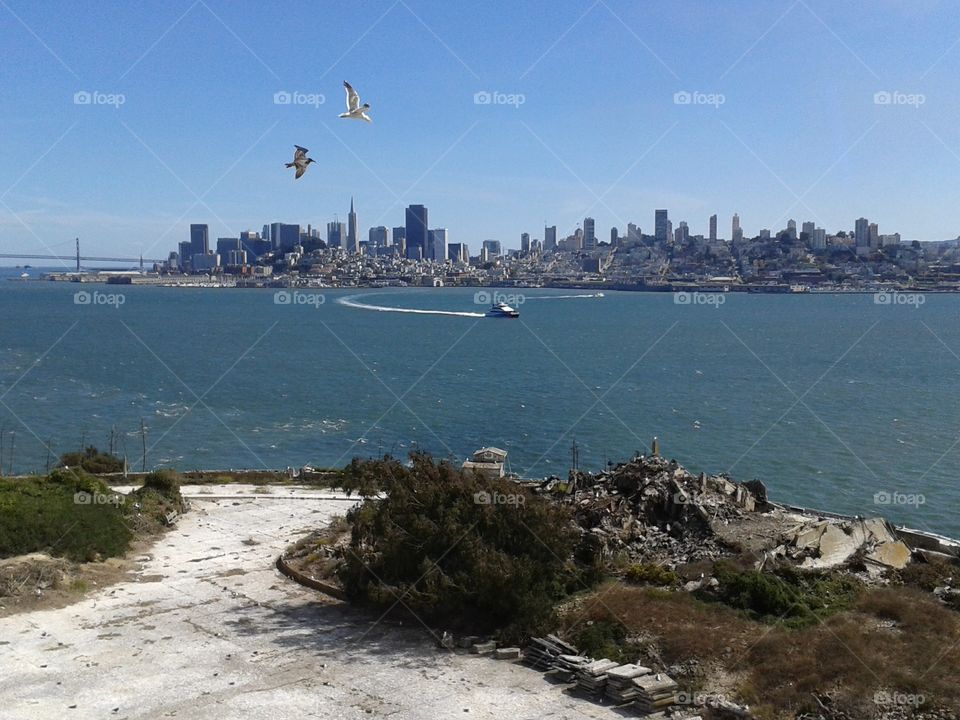 San Francisco Bay view from Alcatraz island