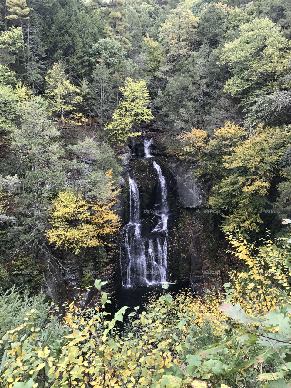 Waterfall in autumn 